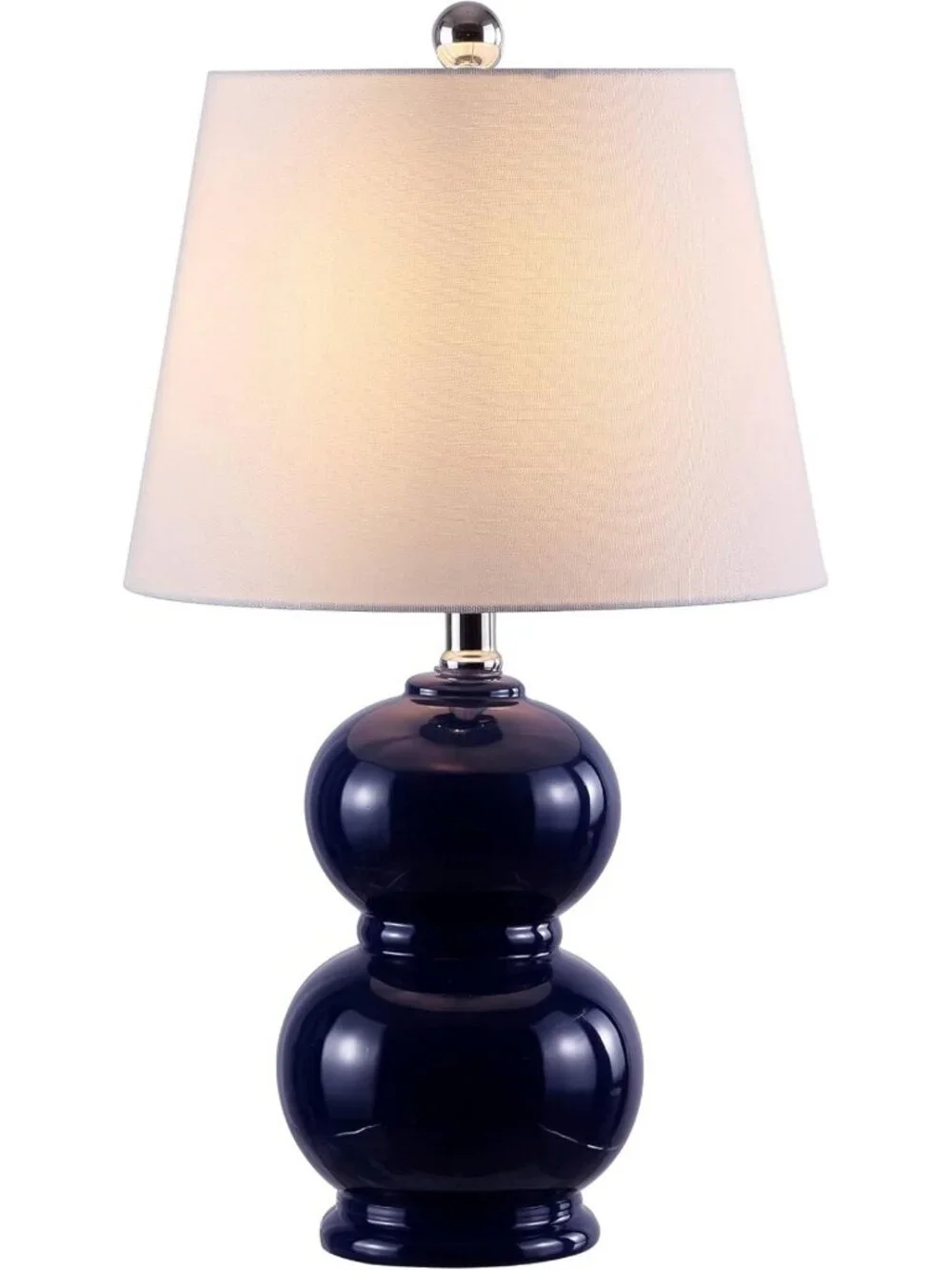 Modern Navy Ceramic Double Gourd Table Lamp - 22